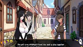 In the horror mansion, she gives a footjob under the desk during the game.