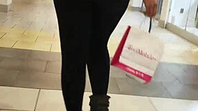 mondawmin ass in leggings at the shop with big curves