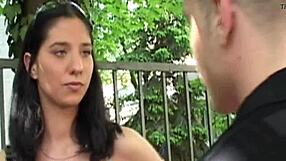 Brunette In Intense Threesome Action