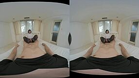 i wanna be scolded by this beautiful asian babe in vr, she rides hard and cums on her own