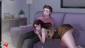 Milf brunette blowjob and cumshot in house chores