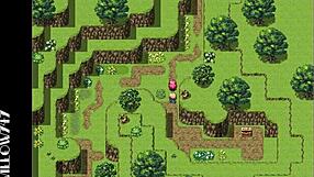 Tina, the swordswoman, battles in scarlet prison hentai game.