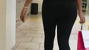 mondawmin ass in leggings at the shop with big curves