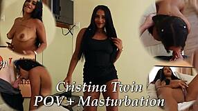 Wow, sexy big booty brunette nails pov fuck and solo!