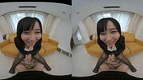 i wanna be scolded by this beautiful asian babe in vr, she rides hard and cums on her own
