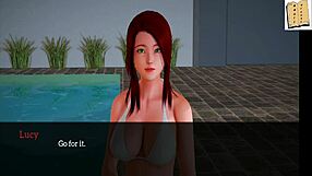 Teen bent over in doggystyle with small tits in hentai family series.