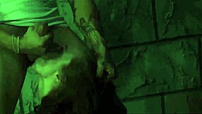 anya olsen enjoys a solo outdoor romp with toys in public