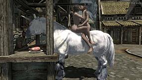 Skyrim Unicorn Makes Love With Two Lesbians