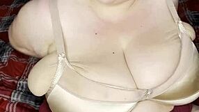 Peyton Thomas oils up her huge titties for wild action