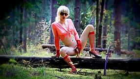 Shemale samurai dominates with raw outdoor oral intensity.