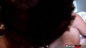 Amateur brunette Evelyn Lacie tries first anal in public POV