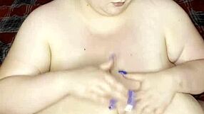 Peyton Thomas oils up her huge titties for wild action