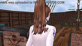 Animated 3D Girl Raiding Dick in Cowgirl and Anal Positions!