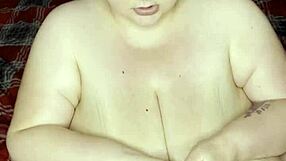 Peyton Thomas oils up her huge titties for wild action