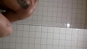 Anal bent over in the public bathroom, or is it a tease?