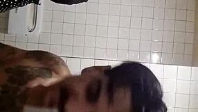 Anal bent over in the public bathroom, or is it a tease?