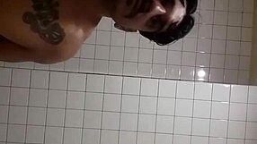 Anal bent over in the public bathroom, or is it a tease?