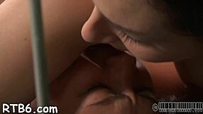 Sex villain engages in rough BDSM with blowjob, fucking, and tight pussy action.