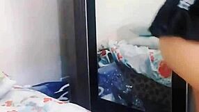 young asian student feels exposed showing pussy on webcam