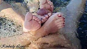 Cant RESIST my WET step sisters OUTDOOR bathtub THREESOME foot job!