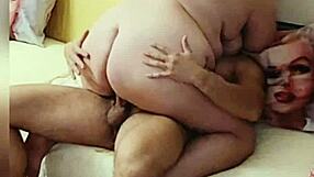 Fucking that old BBW granny's hairy vintage pussy hard