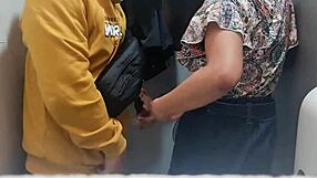 this pinay got caught fucking in the public restroom, creampie and all