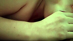 Young Brunette Gives Mouthful Blowjob to Stepbrother in Bedroom.