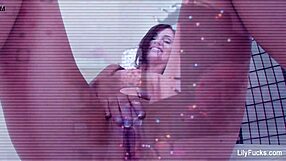 Lily Carter's Intense Squirting Christmas Masturbation Session