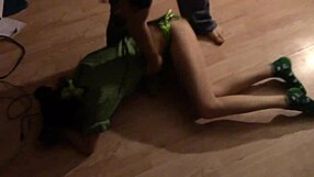 Italian Teen Shows Off Legs in Thong and Panties.