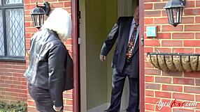 Hardcore banging with a seduced sales agent turns into a wild AgedLove session.