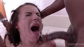 Victoria Daniels in world premiere double penetration with two big black cocks, deepthroat, piss, atm, facial cumshot, behind scenes