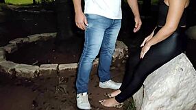 Watch this blonde suck big cock bent over outdoors?