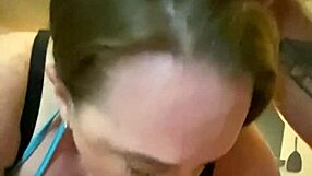 milf amateurs deepthroat cock in homemade blowjob session