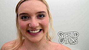 Curious about this leggy 18-year-old blonde sucking cock on camera?