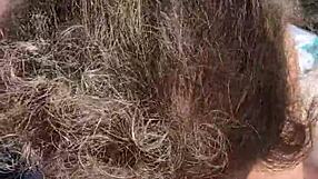 Feeling horny, she gives an outdoor blowjob in public