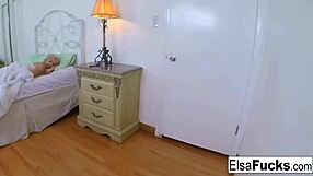 blonde teen elsa jean wakes up nude for hardcore creampie in her small tits