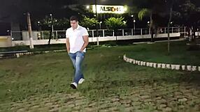 Watch this blonde suck big cock bent over outdoors?