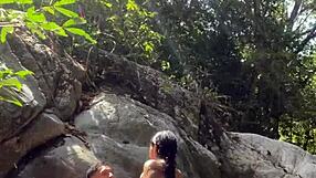 wild fucking with a colombian teen in the jungle river
