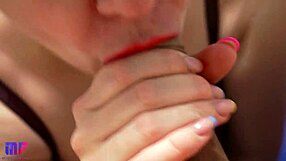 Gentle close-up blowjob session.