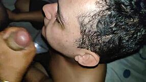 the gay dude gets milk in his mouth during intense scene