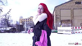 German scout picks up redhead milf Mina Knight for casting in Berlin.