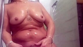 My Brunette Lover's Shower Phone Call Makes Me Cum Like A Horse