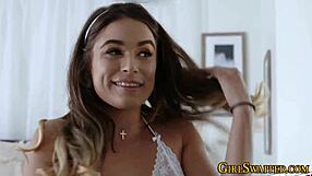 Costumed Stepdaughter Teen 18+ Feels Intense Pleasure in Taboo Foursome with Big Cocks