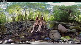 I watch Ana, Molly, and Belle in lesbian fun outdoors.