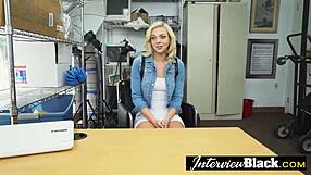 Petite blonde teen 18+ LOVE HUGE BLACK COCKS in her mouth