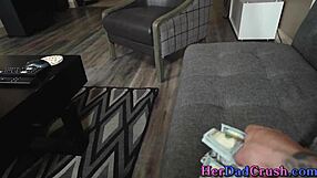 stepdaughter teen in costume lingerie teases with sultry sucking skills