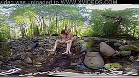 I watch Ana, Molly, and Belle in lesbian fun outdoors.