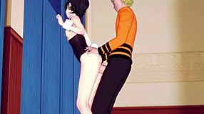 Sarada from Naruto Shippuden pleasures the 7th Hokage in Baruto's room