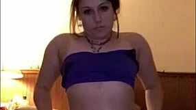 Sexy little teen performs strip dance tease leading to masturbation