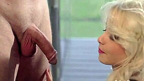 Lovely brunette sucks and blows the cock lively in mature couple scene.